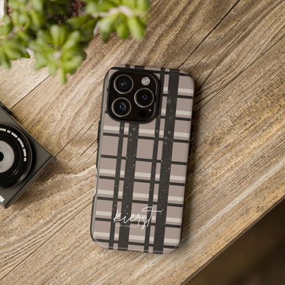 Elevated Neutrals Plaid iPhone Case | Classic Pattern, Modern Contrast