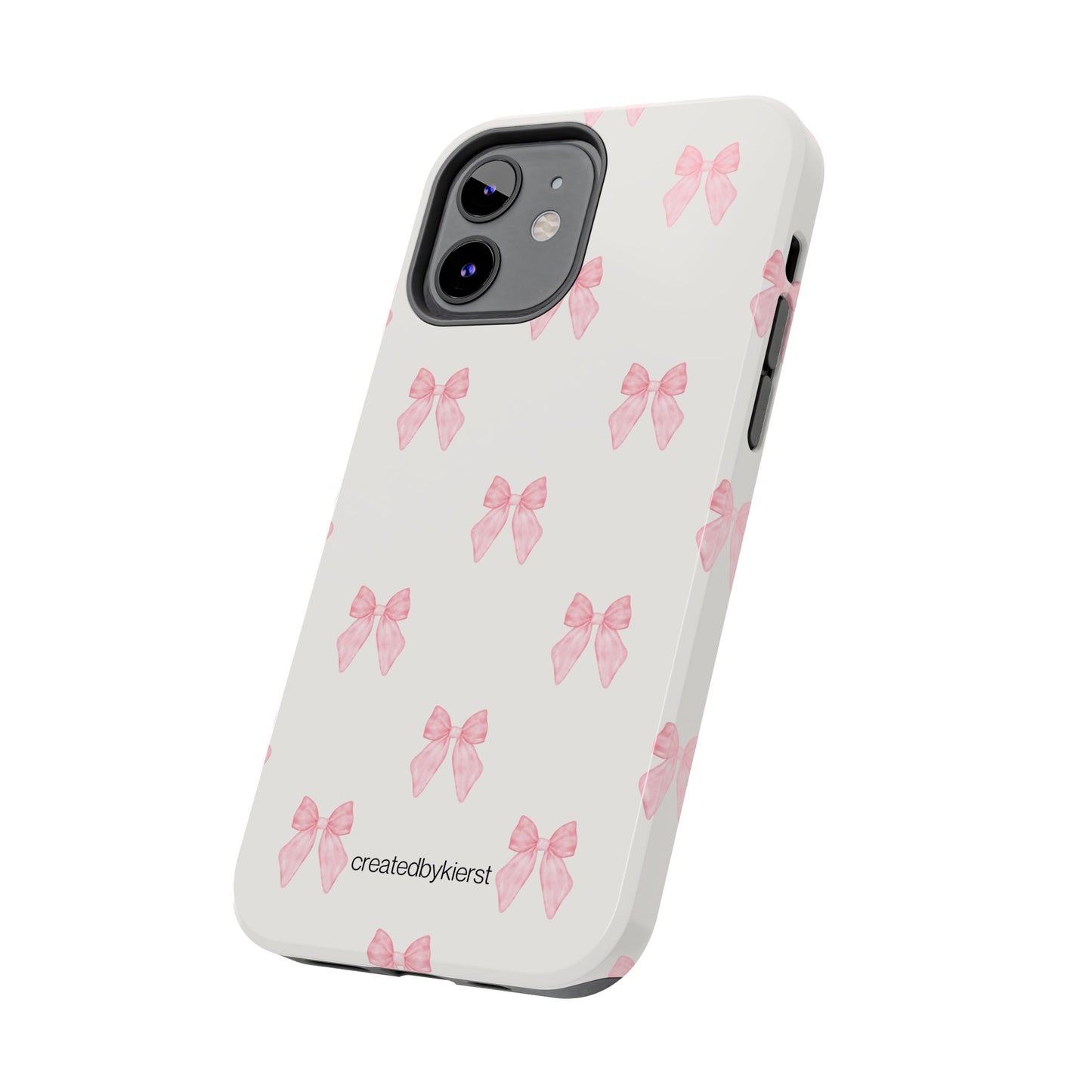 Pink Multiple Bows on Beige iPhone Case