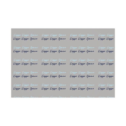 Kappa Kappa Gamma Light Blue Dark Blue on Grey Gift Wrapping Paper