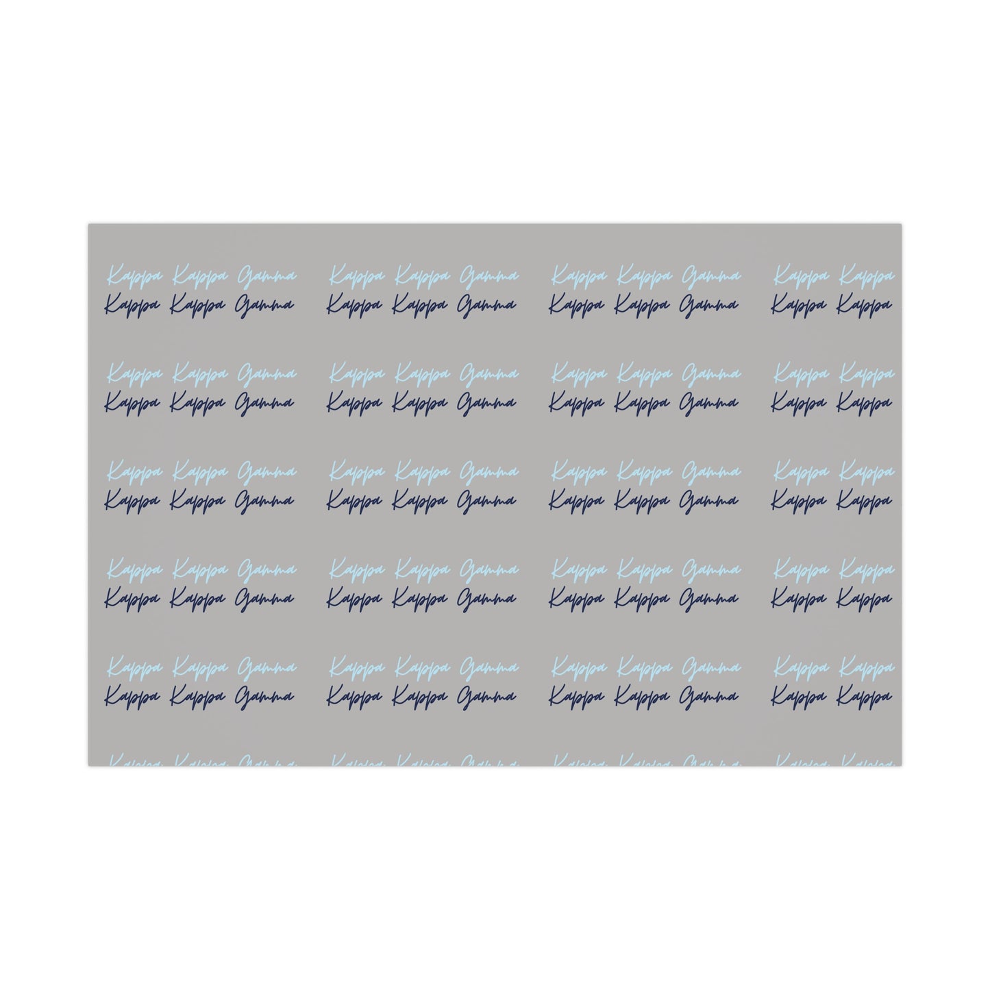 Kappa Kappa Gamma Light Blue Dark Blue on Grey Gift Wrapping Paper