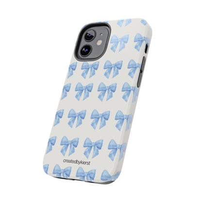 Multiple Blue Bows on Beige iPhone Case