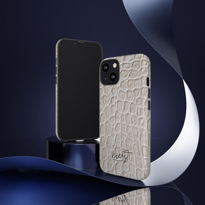 Cream Reptile Print iPhone Case