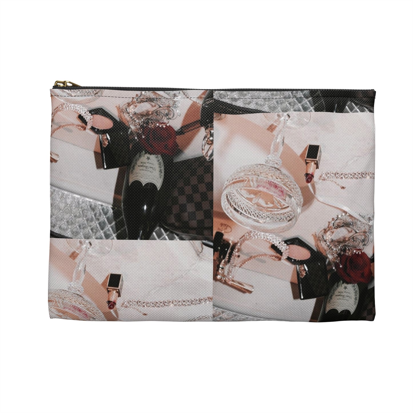 Just A Girl Accessory Pouch – Vintage-Inspired Beauty Flat Zipper Bag