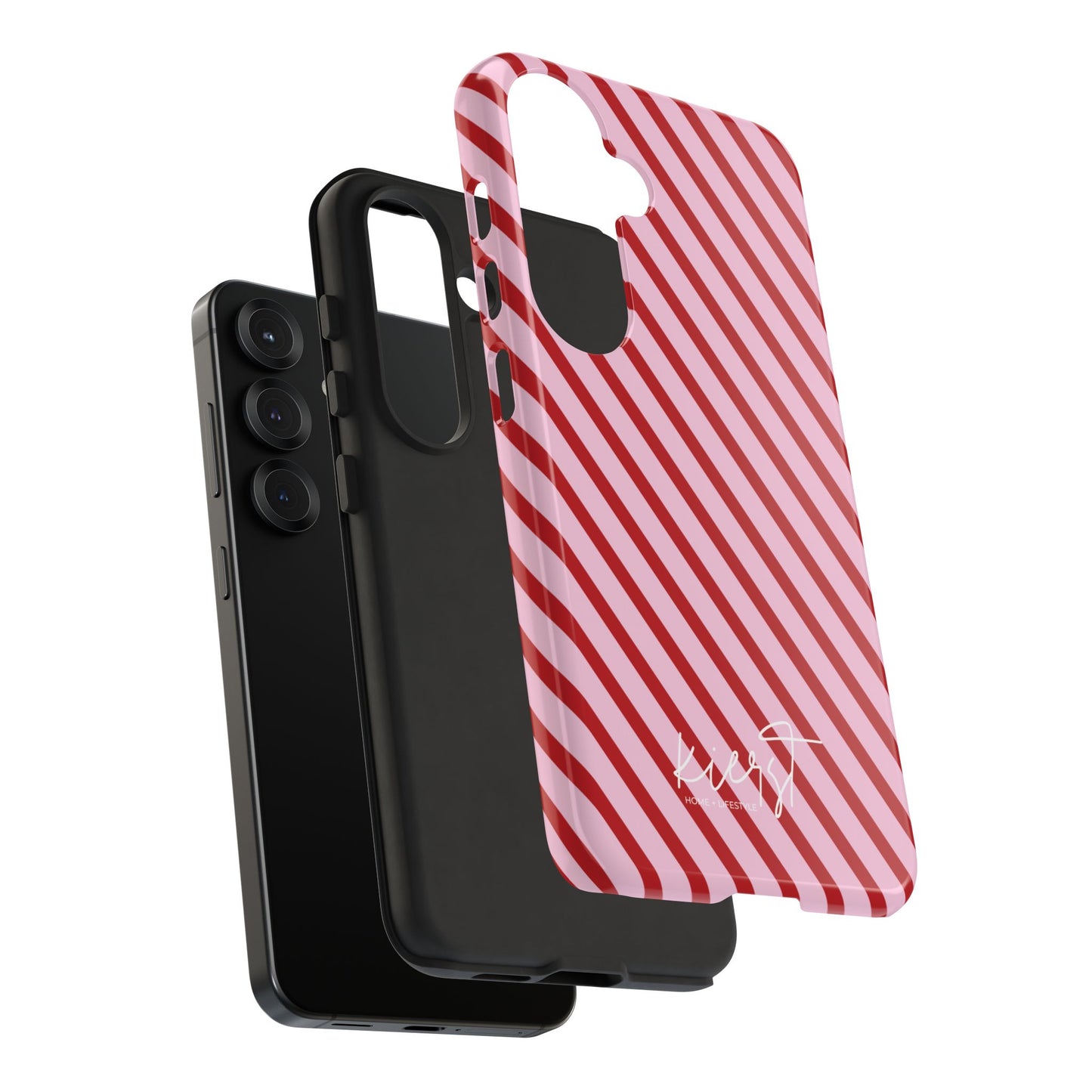 Holiday 25 Pink and Red Diagonal Striped Samsung Galaxy Phone Case
