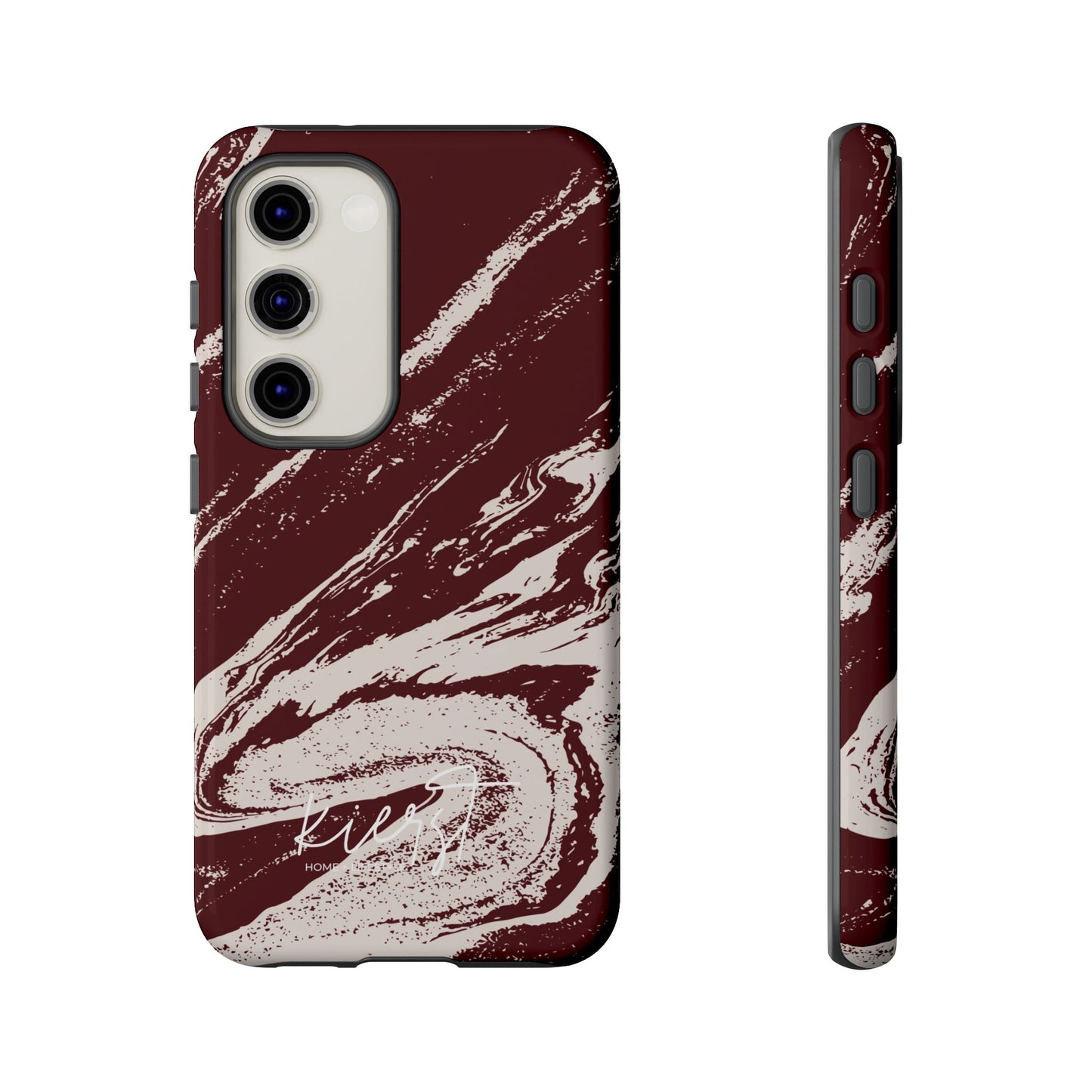 Cream Marble on Signature Velvet Noir Samsung Galaxy Phone Case