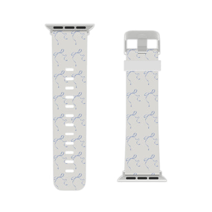 Multiple Thin Blue Bows Apple Watch Band