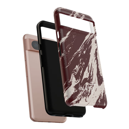 Cream Marble on Signature Velvet Noir Google Pixel Phone Case