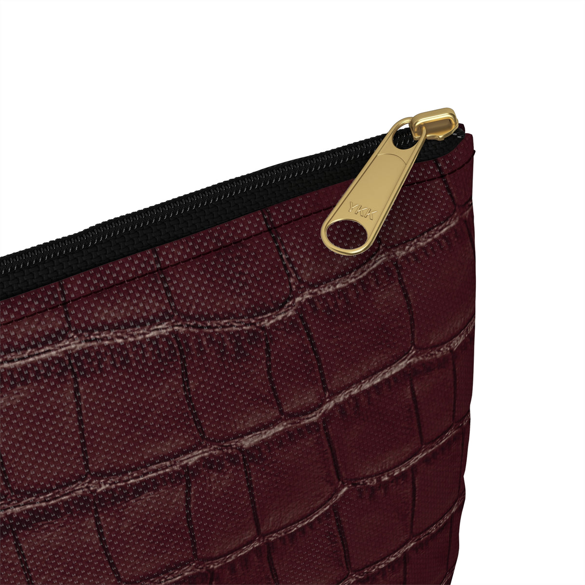 Signature Velvet Noir Crocodile Print Accessory Pouch