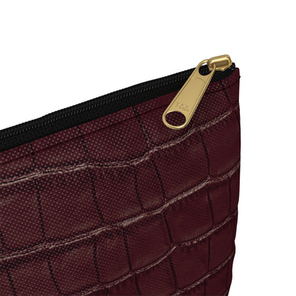 Signature Velvet Noir Crocodile Print Accessory Pouch