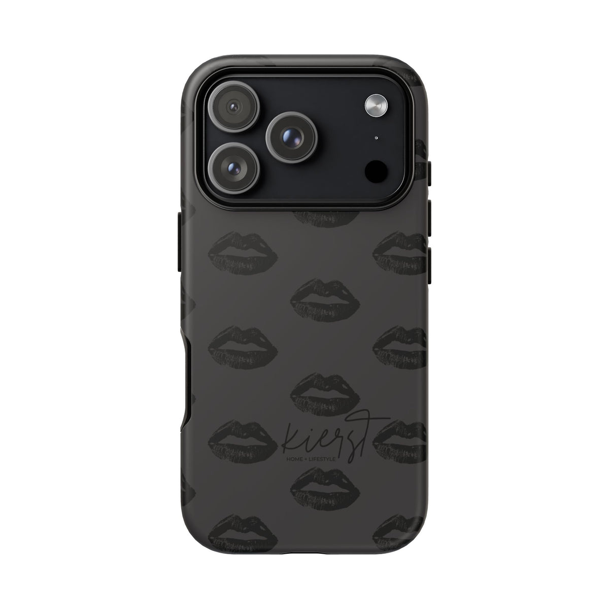 Black Lips on Charcoal iPhone Case