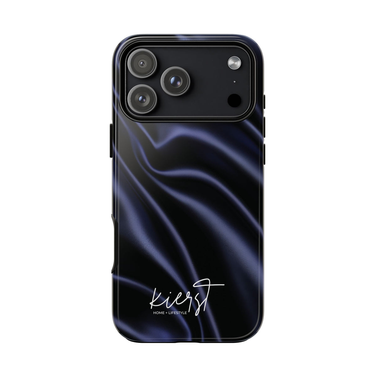 Navy Silk Print iPhone Case