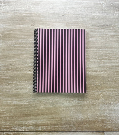 Pink + Signature Velvet Noir Stripes Notebook