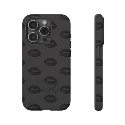 Black Lips on Charcoal iPhone Case