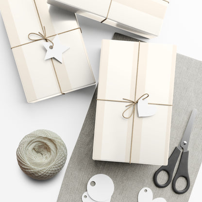 Cream Striped Gift Wrapping Paper