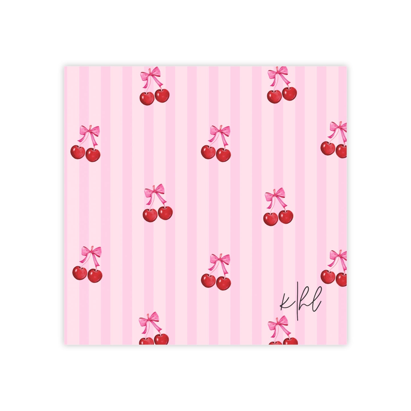 Cherries on Pink Stripes Post-it® Note Pad