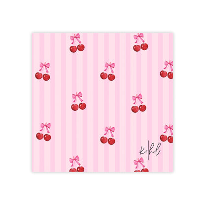 Cherries on Pink Stripes Post-it® Note Pad