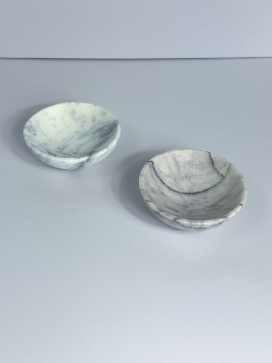 White and Grey Marble Trinket Dishes