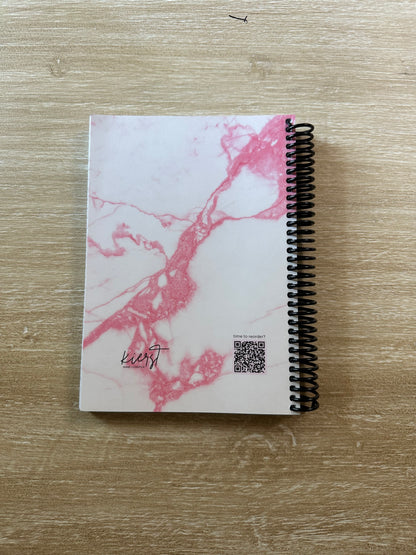 Pink + White Marble Notebook
