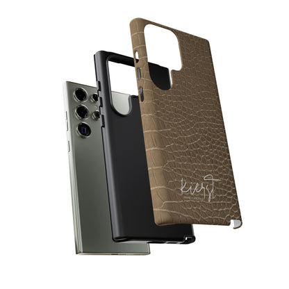 Tan Alligator Print Samsung Galaxy Phone Case | Subtle Statement, Everyday Style