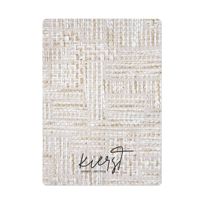 Cream + Gold Tweed Print Poker Playing Cards