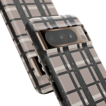 Elevated Neutrals Plaid Google Pixel Case | Taupe, Cream, & Black—Refined, Not Routine