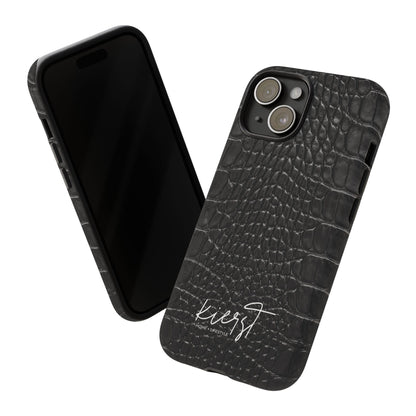 Black Alligator Print iPhone Case | Minimalist Edge Meets Everyday Function