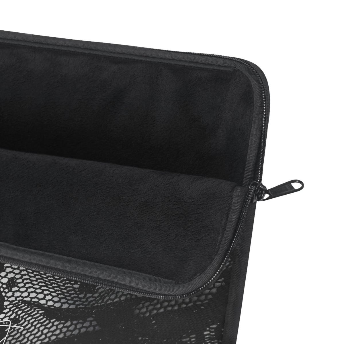 Black + White Lace Print Laptop Sleeve