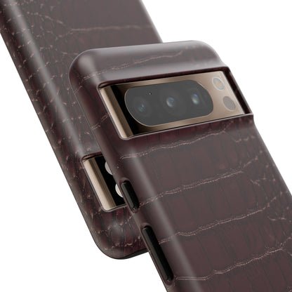 Signature Velvet Noir Crocodile Print Google Pixel Phone Case