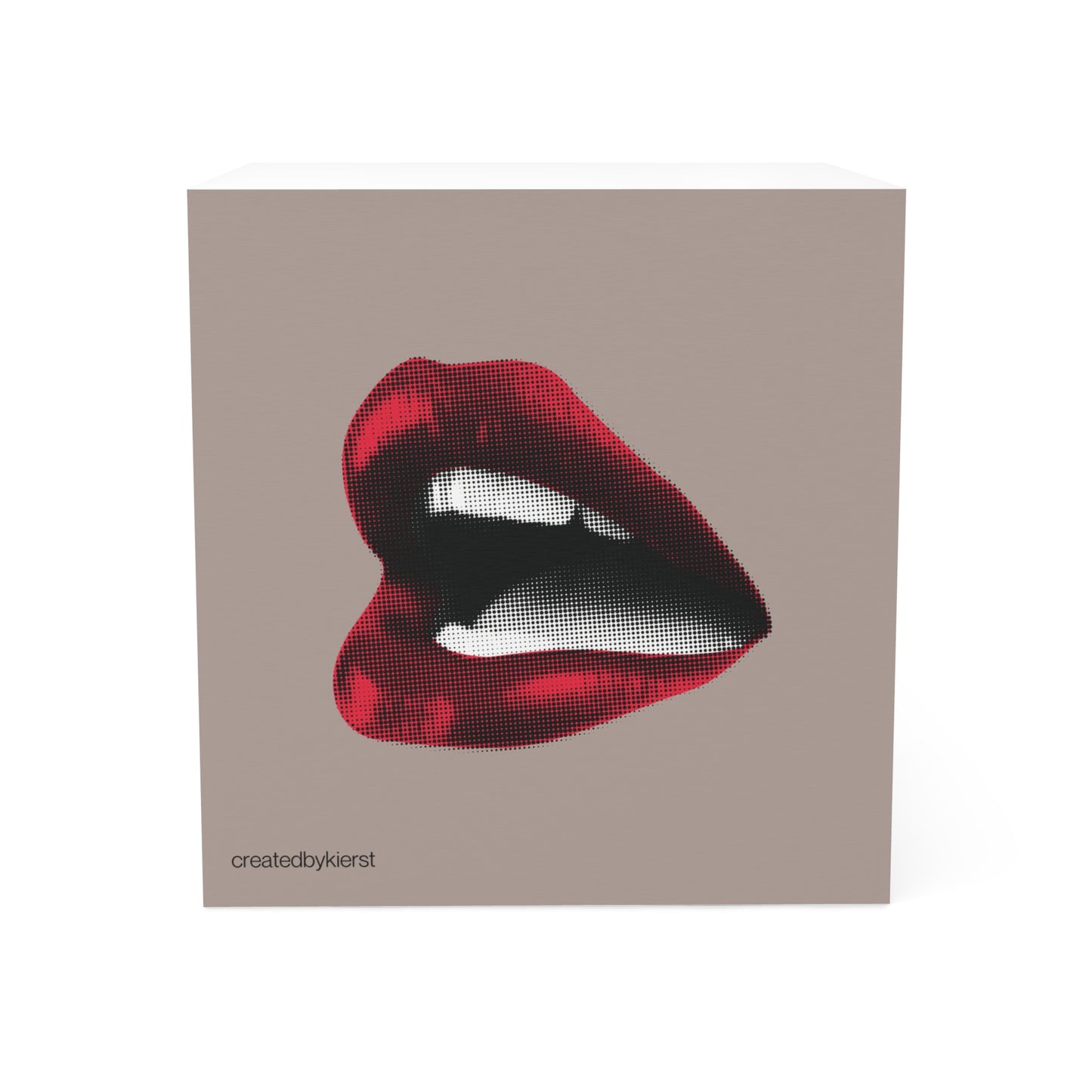 Vintage Red Lips Note Cube