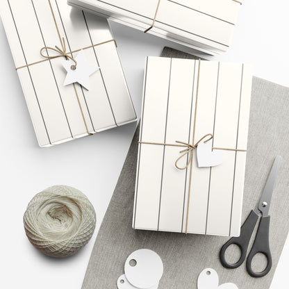 Cream With Grey Pinstripe Gift Wrapping Paper