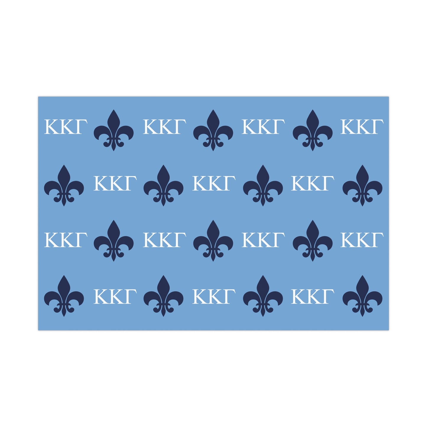 Dark Blue Fleur-de-lis White Kappa Kappa Gamma KKG Gift Wrapping Paper