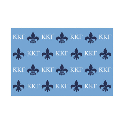 Dark Blue Fleur-de-lis White Kappa Kappa Gamma KKG Gift Wrapping Paper