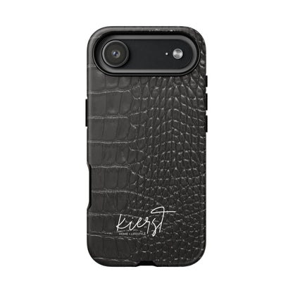 Black Crocodile Print iPhone Case