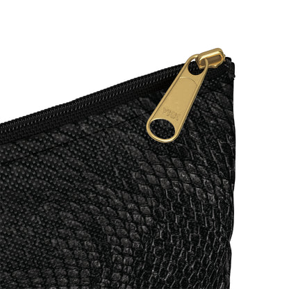 Black + Grey Snake Print Accessory Pouch