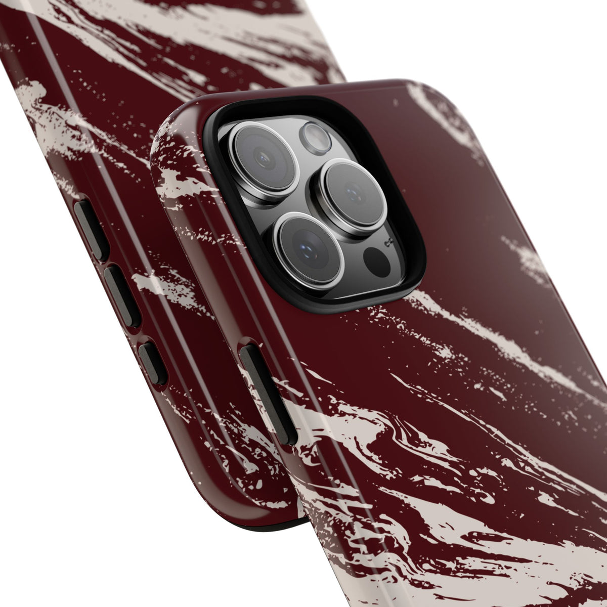 Cream Marble on Signature Velvet Noir iPhone Case