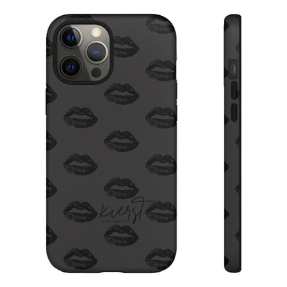 Black Lips on Charcoal iPhone Case