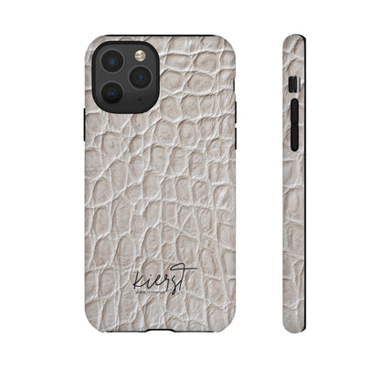 Cream Reptile Print iPhone Case