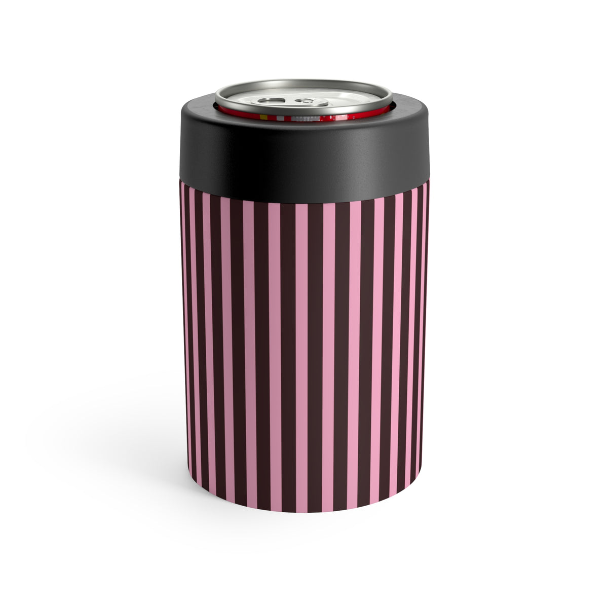 Signature Velvet Noir + Pink Stripes Can Holder