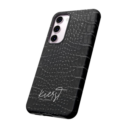 Black Alligator Print Samsung Galaxy Phone Case