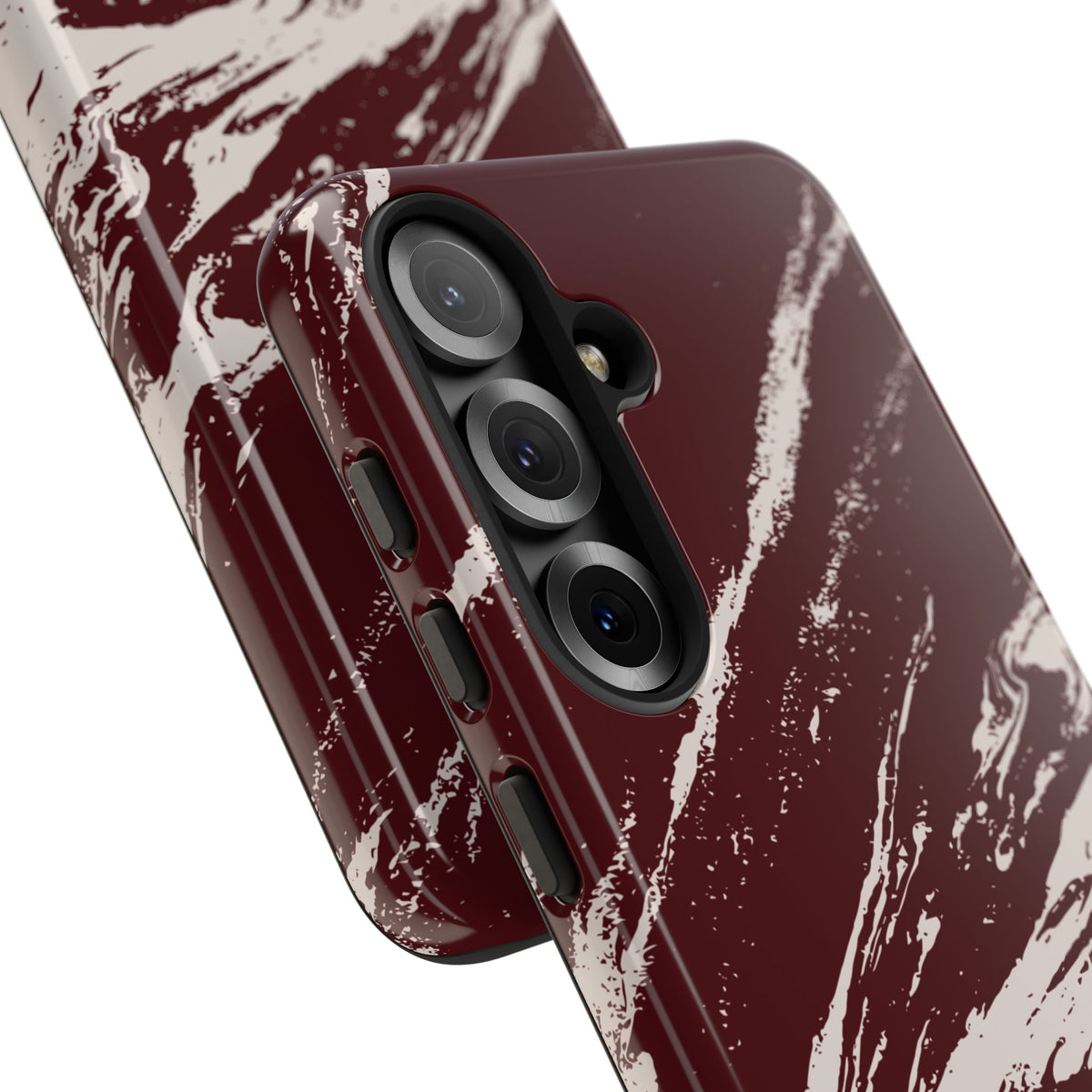 Cream Marble on Signature Velvet Noir Samsung Galaxy Phone Case