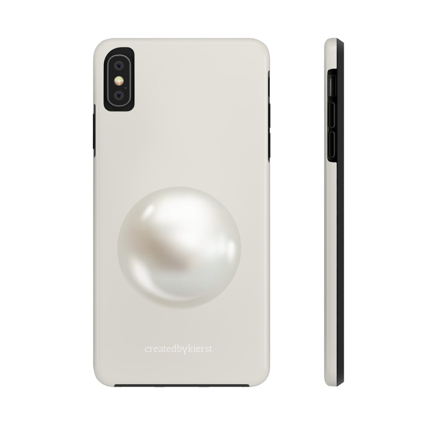 Single Pearl on Beige iPhone Case