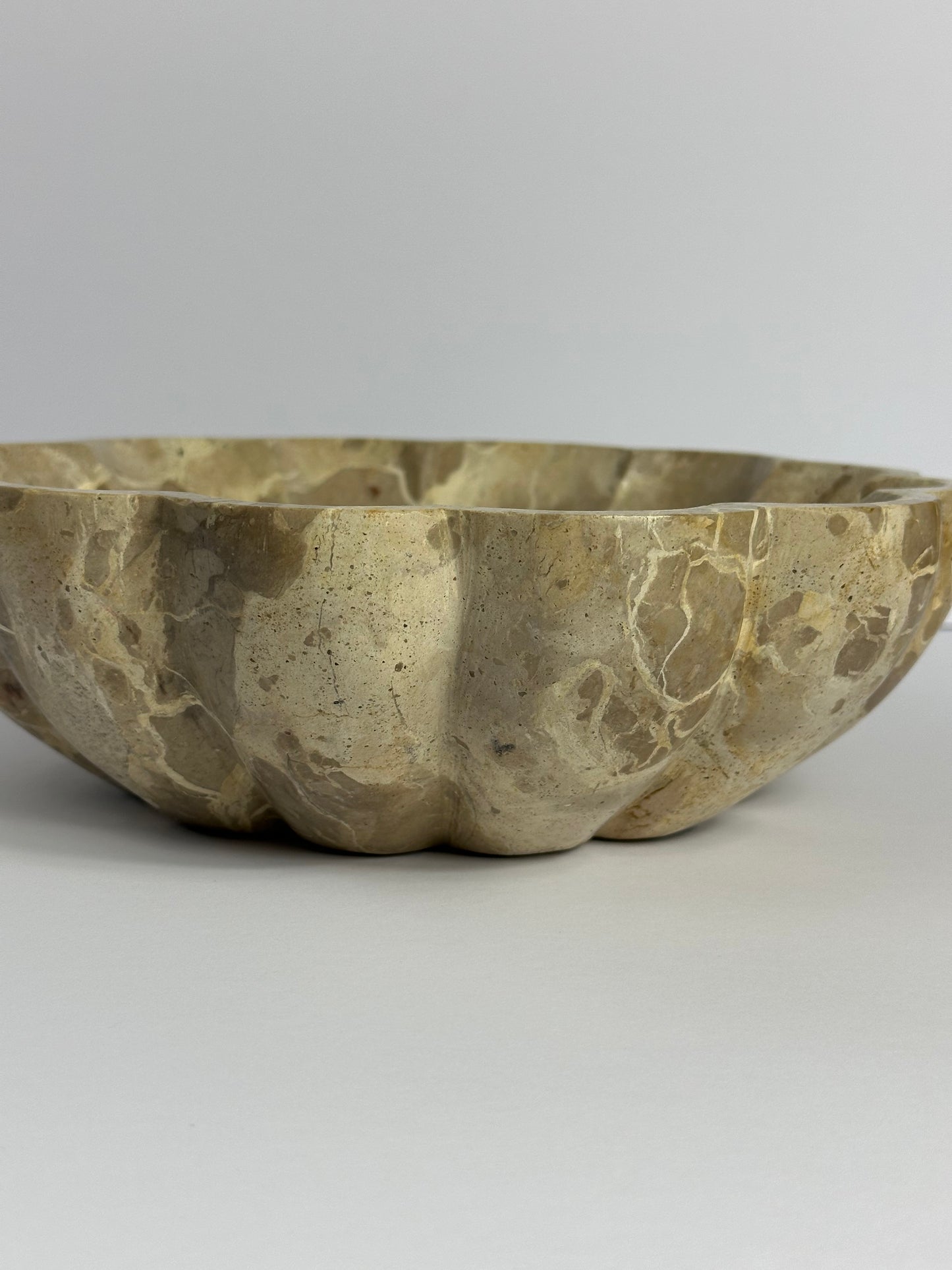 Tan Marble Scalloped Dish