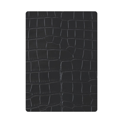 Black Printed Crocodile Poker Cards