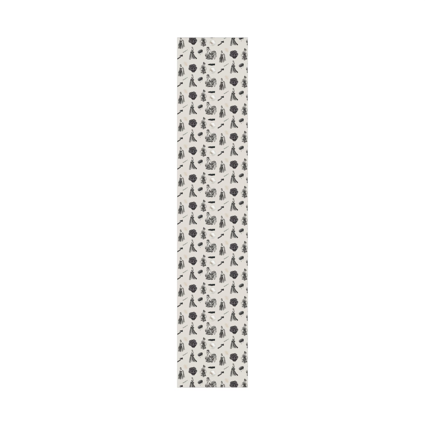 B&W Fashion Illustration Gift Wrapping Paper | Elegant Sketches on Bone White