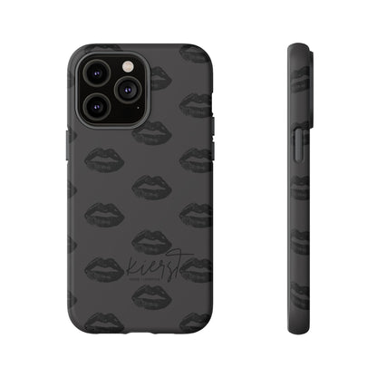 Black Lips on Charcoal iPhone Case