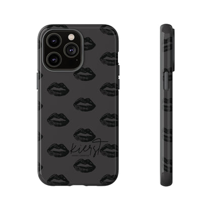 Black Lips on Charcoal iPhone Case