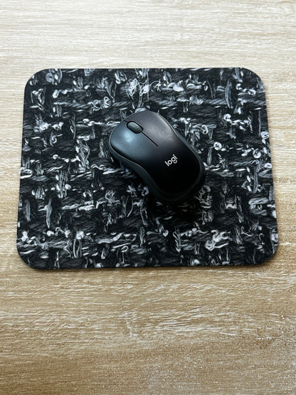 Grey Tweed Print Mouse Pad