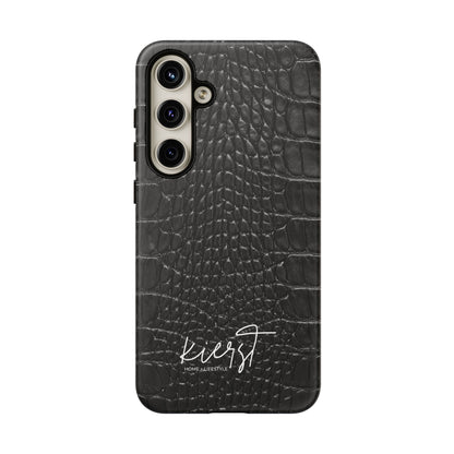 Black Alligator Print Samsung Galaxy Phone Case