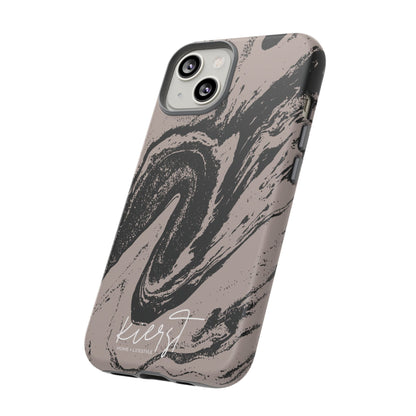 Taupe and Black Marble iPhone Case