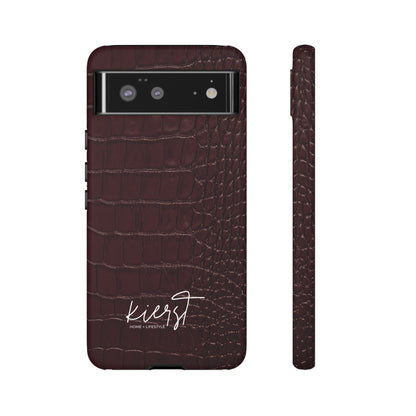 Signature Velvet Noir Crocodile Print Google Pixel Phone Case